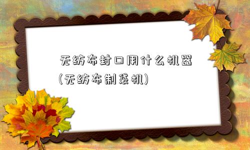 无纺布封口用什么机器(无纺布制袋机)
