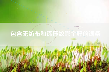包含无纺布和深压纹哪个好的词条