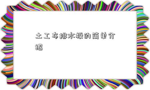土工布排水板的简单介绍
